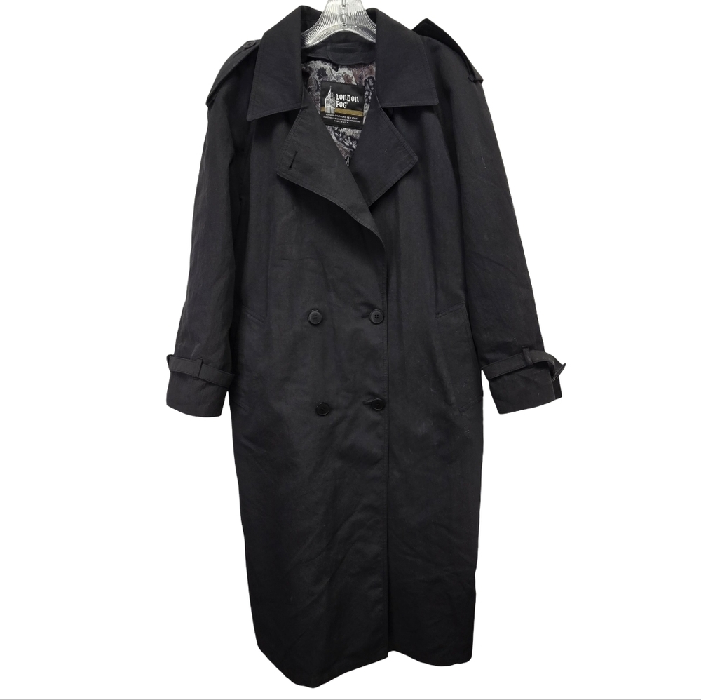 Black Double-Breasted Trench Coat